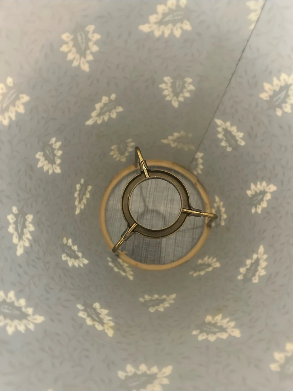 Blue French Country Fabric Clip On Lamp Shade Measures 7” Tall - New